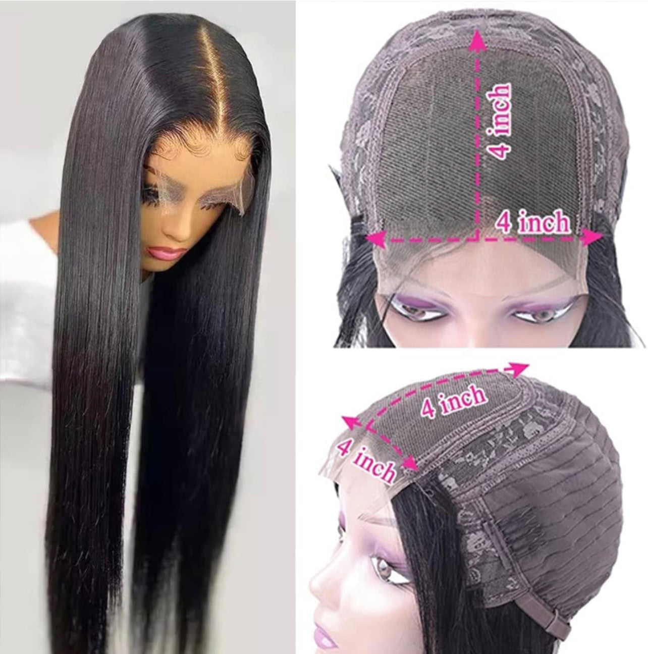 4x4 HD  180% Density Closure Wigs