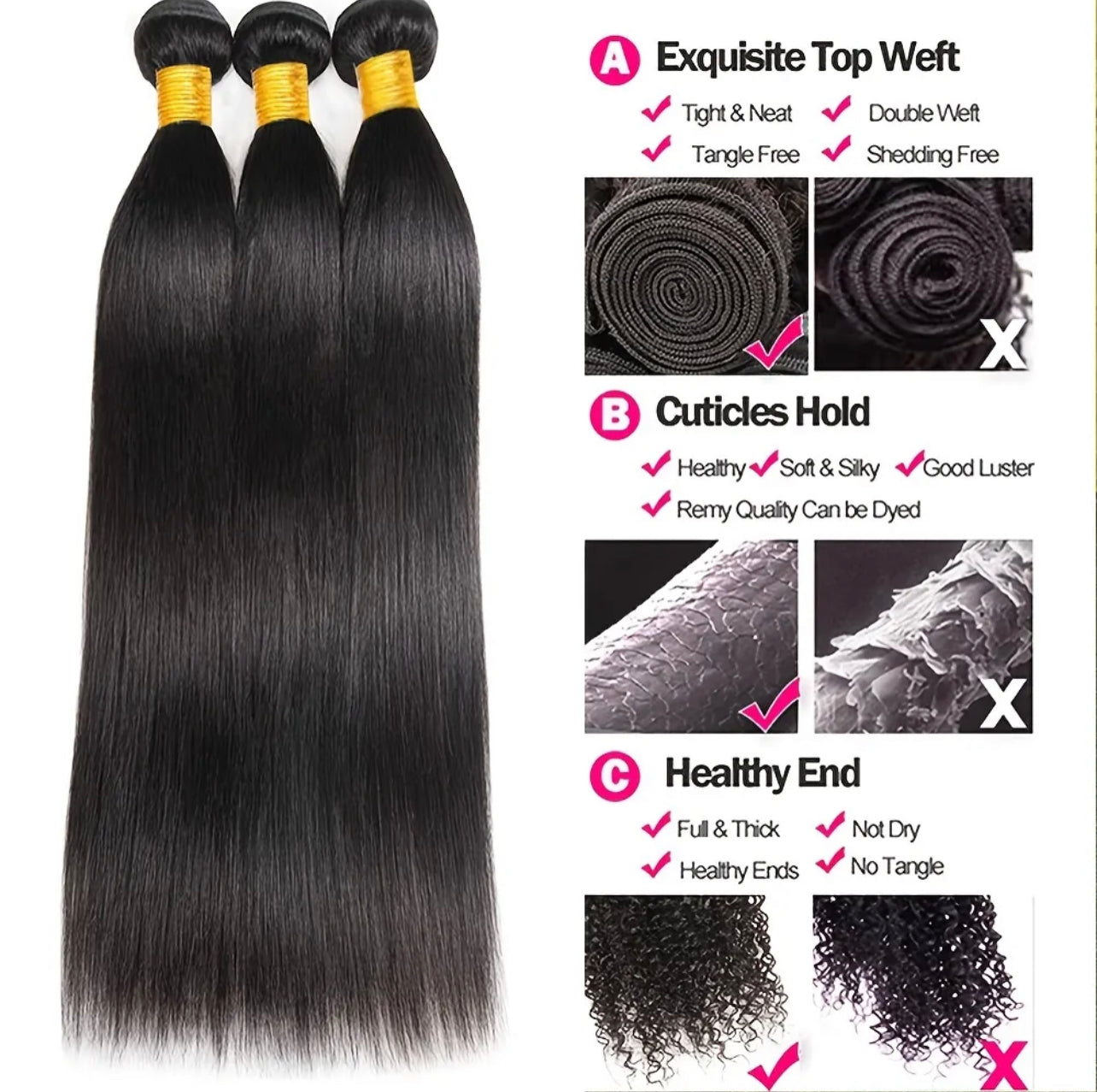 12A Virgin Brazilian Bundles (straight)