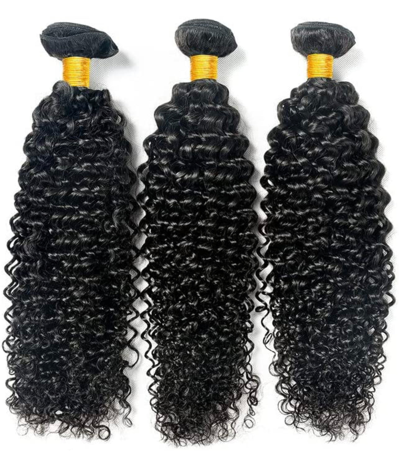 Paquete de 3 paquetes de cabello brasileño virgen 12A (rizado y crespo)