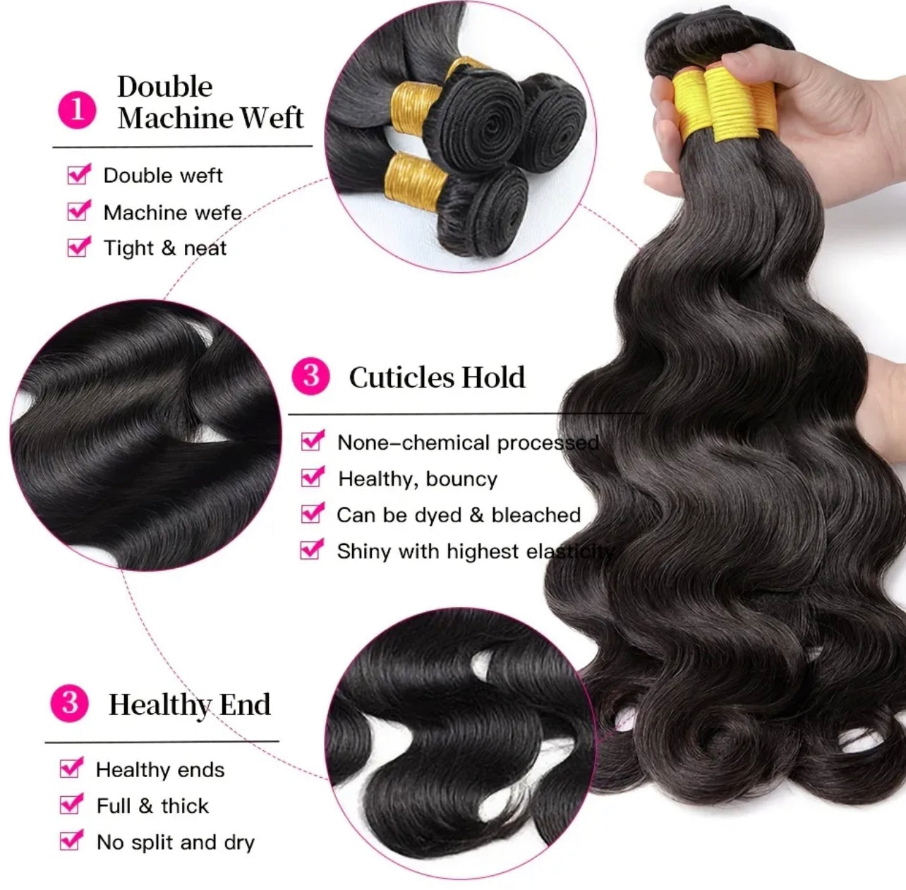 12A Virgin Brazilian Bundles (body wave)